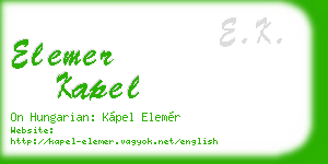 elemer kapel business card