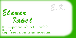 elemer kapel business card